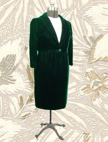 Forest green velvet dress set