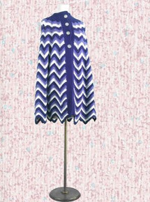 Purple & white crochet cape