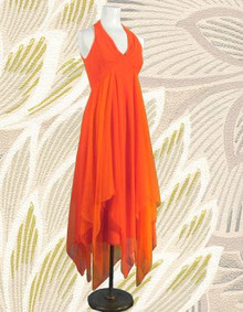 Firey orange chiffon dress