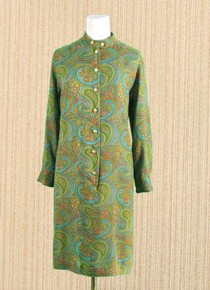Sleek 1960s paisley dress