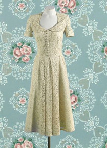 Vintage 1940 ivory lace dress
