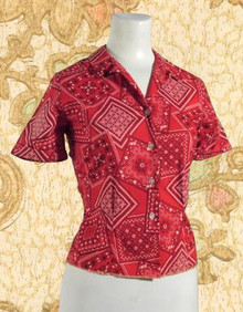 Pretty red bandana western 1960s shirt