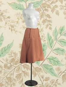 Dusty salmon 1970s flared skirt