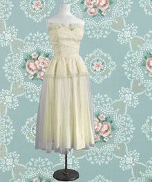 Ivory 1950s satin tulle dress