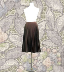 Espresso brown pleated wool blend skirt