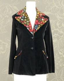 Schnazzy black velvet jacket with tapestry