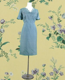 1960s slate blue Harwyn silk dress
