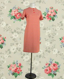 Simple red and white striped dress