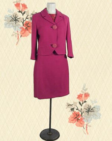 Fuchia 1950s three piece suit