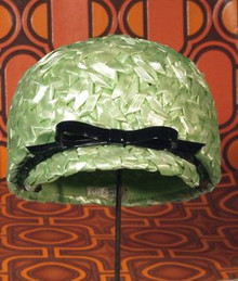 Pale green rayon straw hat