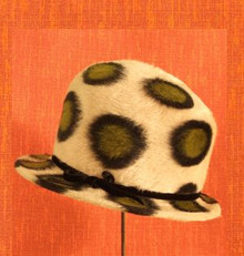 Amazing 1960s polka dot wool & fur hat