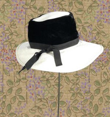 Mod vinyl velvet Hepburn hat