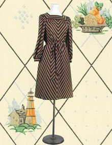 V-Striped ethnic chic dress