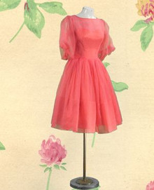 Rosy pink 1960s party dress