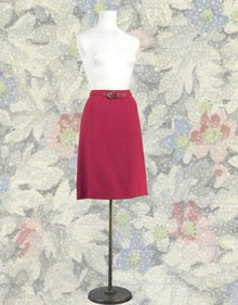 Ruby red wool blend skirt