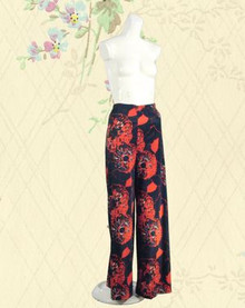 Funky 1970s navy and orange trousers
