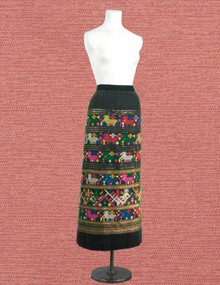 Wacky 1970s cotton ethnic print maxi skirt