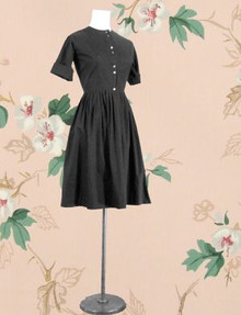 Black cotton broadcloth day dress