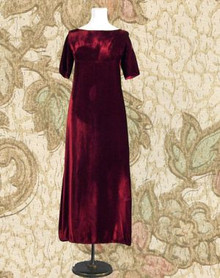 Ruby red velvet column gown