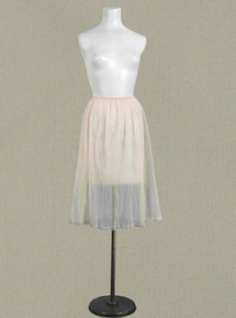 Shell pink crystal pleated half slip