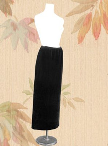 Cotton velvet long black skirt