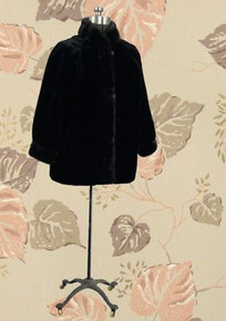 Warmest black faux fur short coat