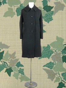 Black wool boucle overcoat
