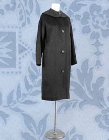 Black alpaca 1960s overcoat