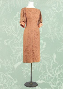 Copper colored 1950s cocktail dress