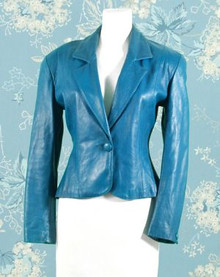 Jewel colored 1980s leather coat