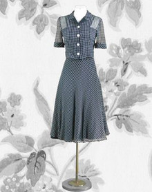 Lovely 1940s navy and white dress