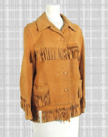 Deerskin suede fringed jacket