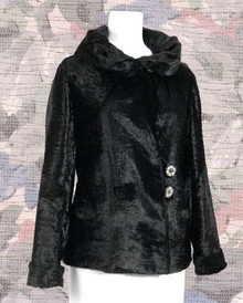 1930s black panne velvet coat