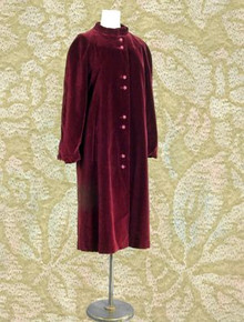 Stunning burgundy velvet evening coat