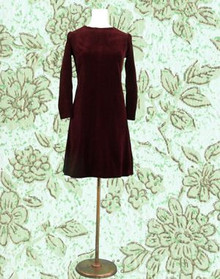 Dark mulberry velvet dress