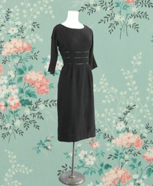 1960s Black wool dress