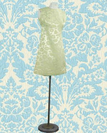 Light ceylon green damask dress