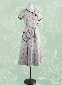 1940s Cotton print house dress