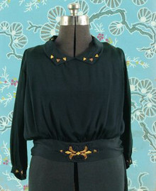 Black rayon top from the early 1900s