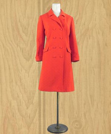Textured poppy red overcoat