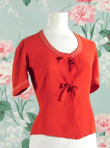 Unique red 1940s blouse