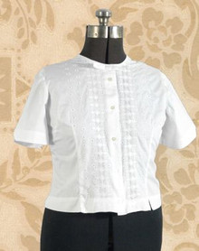 Sweet co-ed white cotton blouse