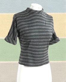 1950s black and gray striped top