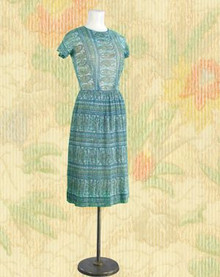 Pleated cotton voile summer dress