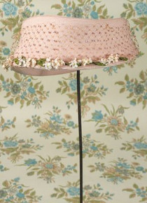 Pretty pink hat with rhinestone netting