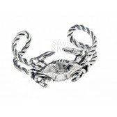 Pewter Rope Crab Bracelet