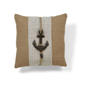 Anchor Burlap Pillow