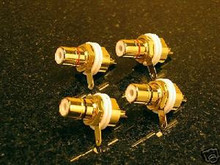 8 PCS GOLD PLATED RCA FEMALE CONNECTOR CHASSIS SOCKETS
