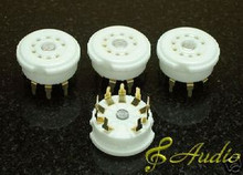 4 Piece Gold Plated 9 Pin PCB Mounted Tube Socket 12AX7