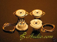 4 Piece Gold Plated 9 Pin Panel Mounted Tube Socket 12AX7